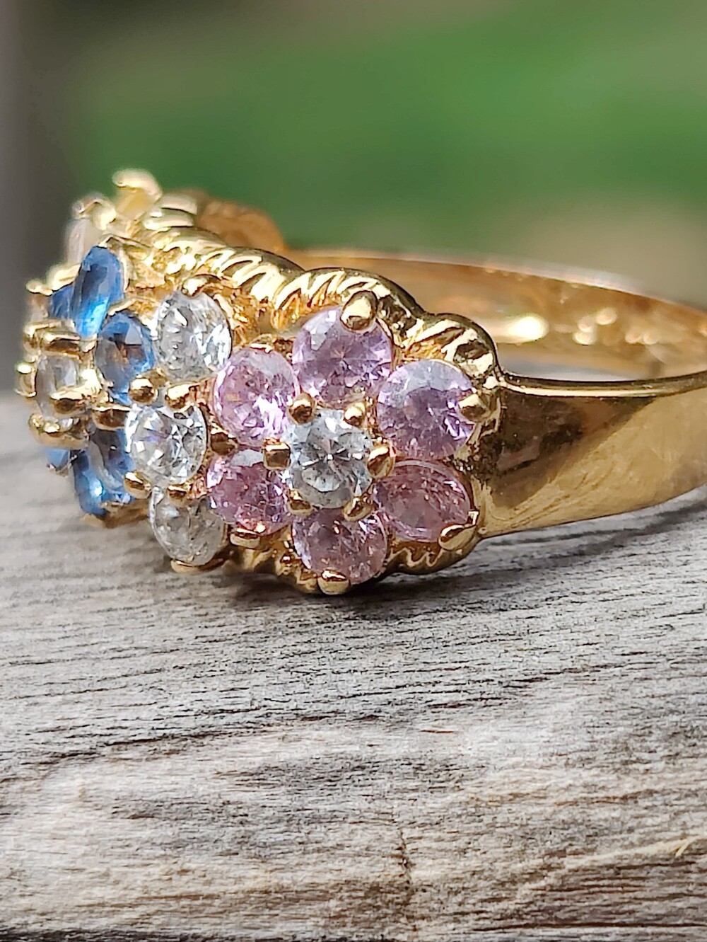 Ross-Simons Multicolor Sapphire and Diamond 14K Gold Band - Picture 3 of 10